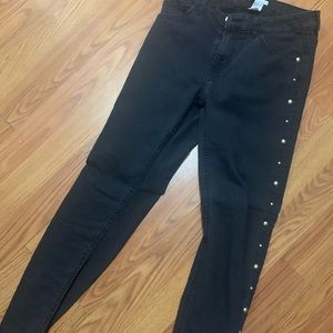 H&M studded black jeans
